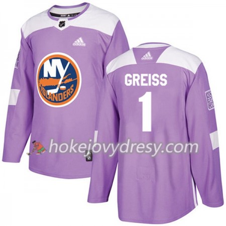 Pánské Hokejový Dres New York Islanders Thomas Greiss 1 Adidas 2017-2018 Nachová Fights Cancer Practice Authentic